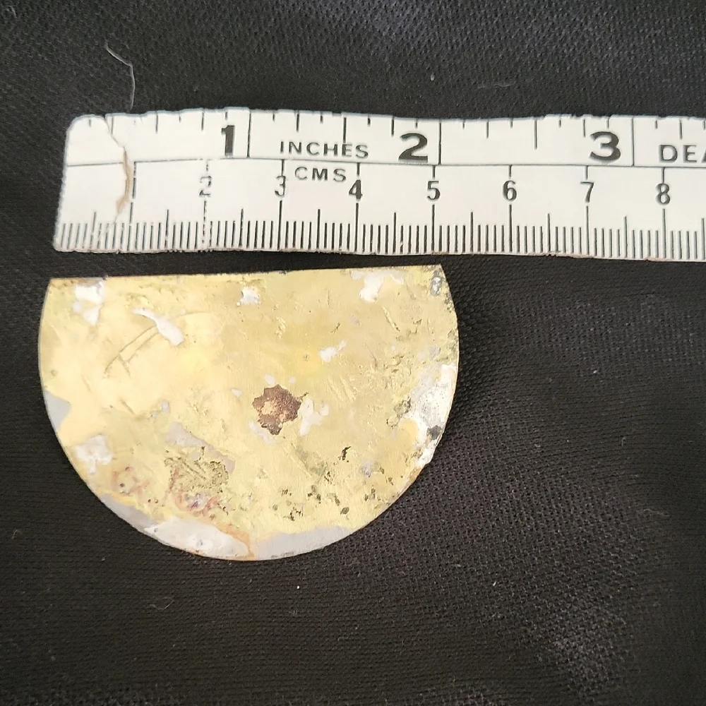 Gold and Cream Half-Moon Art Pin